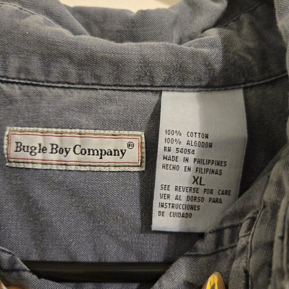 Bugle Boy Company VTG Men’s Button Up Shirt XL Gray Long Sleeve Casual Classic - Picture 3 of 7